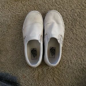 All white Slip-on Vans